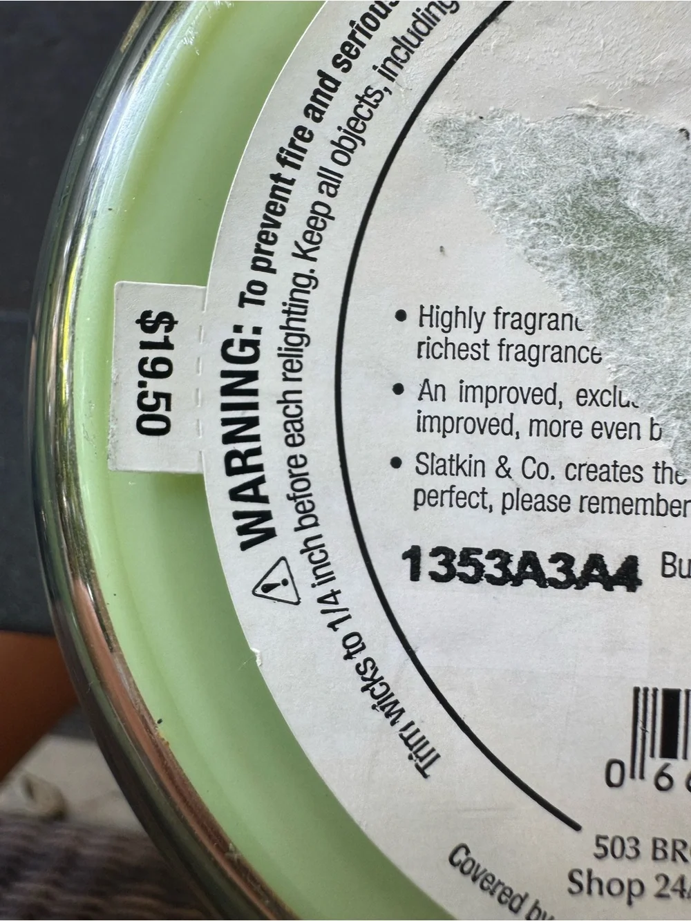 Slatkin & Co. Spring Scented 3-Wick Candle 2013 Rare Discontinued B&BW